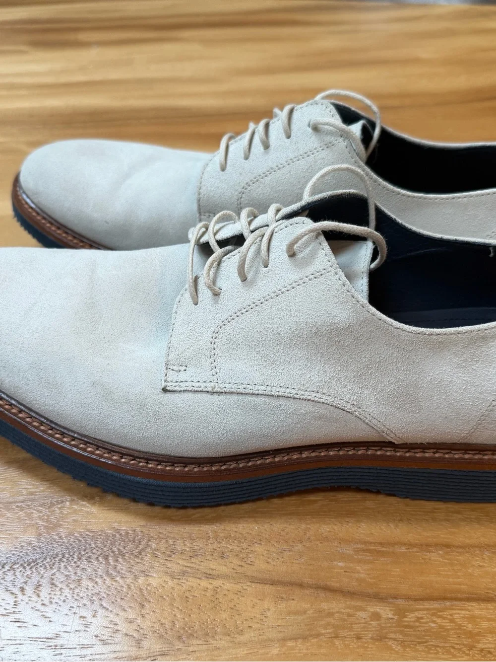 Johnston & Murphy Beige Suede Derby Shoes